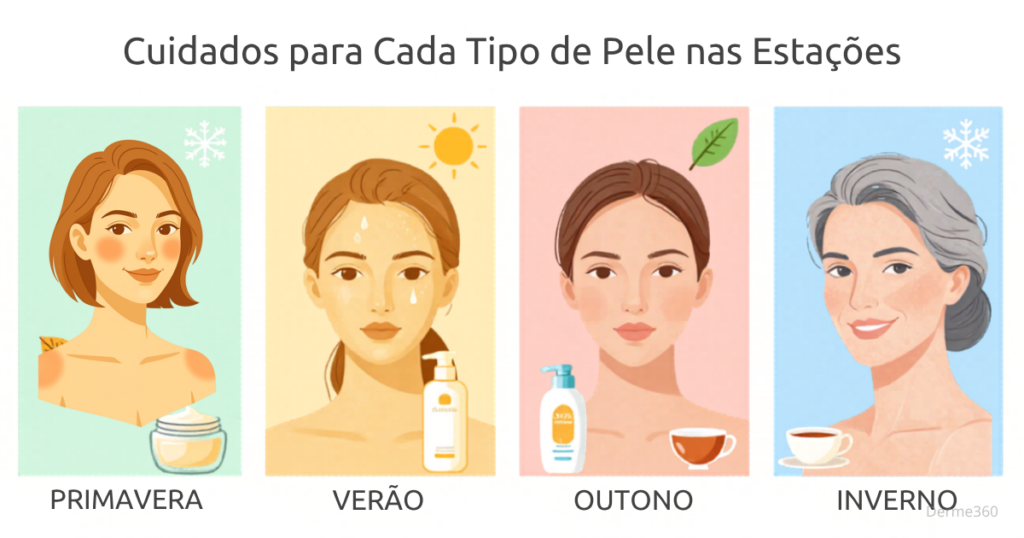 cuidados para cada tipo de pele nas estações